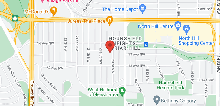 map of 1407 20 Street NW